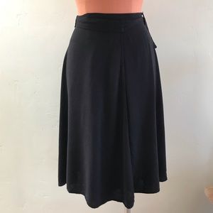 American Apparel Black Wrap Midi Skirt